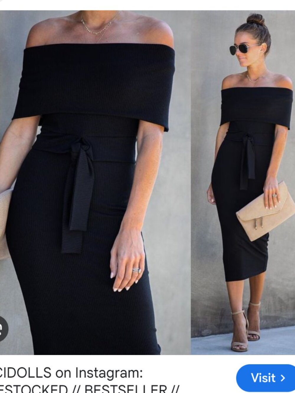 Vici Black Off-Shoulder sweater dress